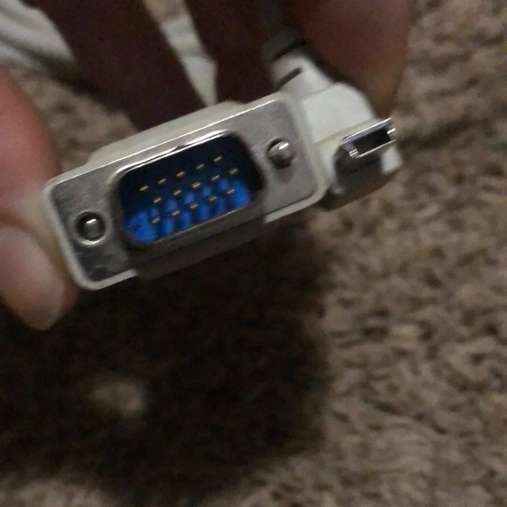 12’L heavy duty computer monitor cord with USB cord to old micro usb attached